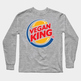 Vegan King - Fast Food Parody Logo Design Long Sleeve T-Shirt